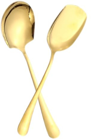 FUNNETOYU 2pièces Cuillères De Service Acier Inoxydable pour Contrôle des Portions Ustensiles De Cuisine pour Buffet Et Restaurant