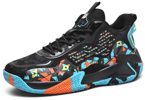 Geometriska Basketbollskor Unisex Lätta & Halkfria Sneakers | Geometriska Dämpade Basketbollskor Unisex för Träning