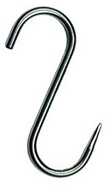 10 x ganchos en S para carne CNS ganchos carne ganchos carnicero ganchos ahumados, 100/4mm