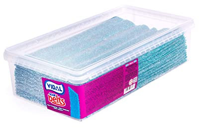 Vidal Golosinas Cintas Pica Frambuesa. Regaliz con cobertura pica. Sabor intenso a frambuesa. Color azul. Cajón 200 unidades.