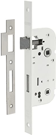 THIRARD - Serrure encastrable à condamnation pour salle de bain et toilette, bouts carrés, axe 40mm, blanc