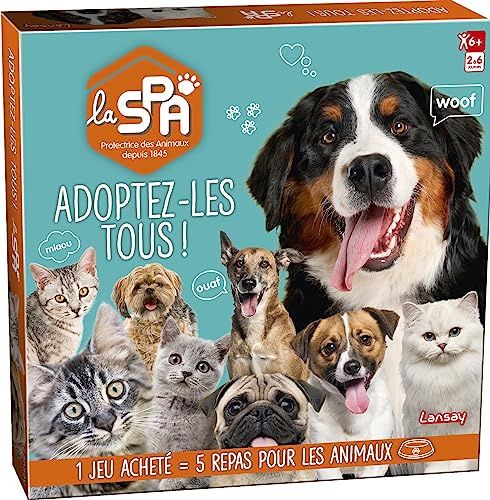 Lansay - SPA - Adoptez-Les Tous - Jeu De Société Éducatif - Activité Ludique Pour 2 À 6 Joueurs - Idéal Dès 6 Ans - Thème Animalier - Format Adapté Pour Moments Conviviaux En Famille Ou Entre Amis