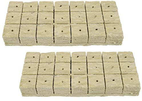 Yardwe Hydroponic Dünger Kokoserde 42 -Wachstumswürfel Starterblätter zum Klonen von Stecklingen Pflanzenvermehrung Beginnend mit Hydrokultur-Wachstumsmedien 40 X 40 X 40 Mm Anzuchterde