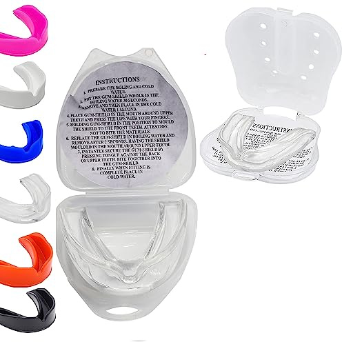 Mouthguards for Sports Gum Shield Adult Senior Professional Mouth Guard Boxing Jaw Protection Case Rugby Martial Arts Judo Karate MMA Muay Thai Hockey Football Sport Mouthguard Lacrosse Men Women