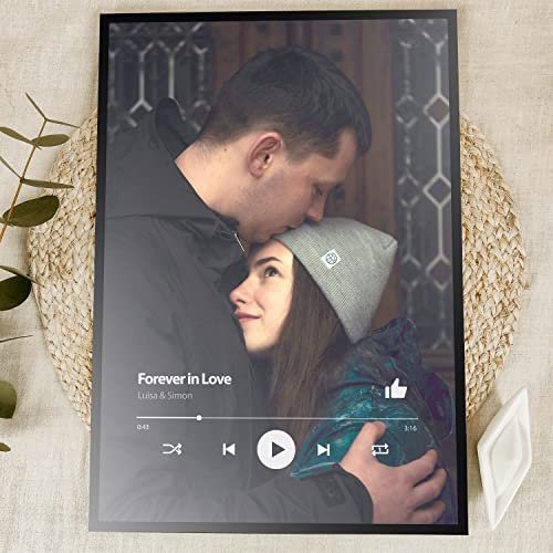 Elbeffekt Holzposter - Personalisierbares Holzbild mit LED-Beleuchtung für Sie oder Ihn - Wohnzimmer, Schlafzimmer, Küche Dekoration