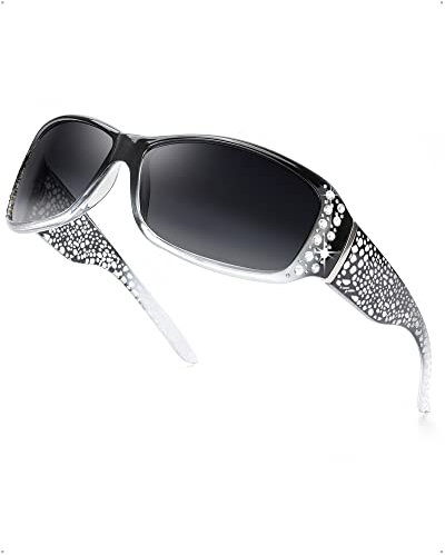 LVIOE Sonnebrille Damen Polarisierte Groß Sonnenbrille mit UV400 Schutz Kategorie.3