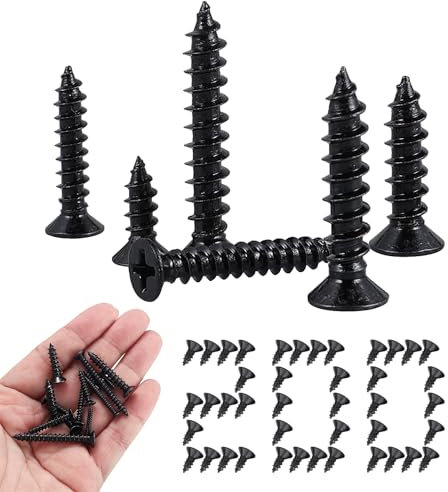 200 Stück M4 Schrauben Selbstschneidende Schrauben Blechschrauben Blechschrauben Selbstschneidend Holzschrauben Set Schrauben Schwarz für Dünnes Holz Möbel Schreibtische Kunststoffe