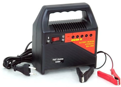 Caricabatteria per Auto Moto Professionale 6V 12V 6A Carica Batteria Portatile