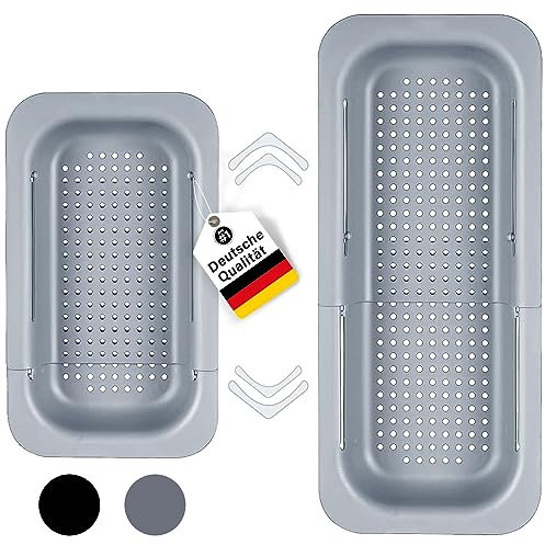 Lutranstra Passoire Pliable, Passoire Evier Cuisine Extensible, Passoire sur l'évier BPA Free(34,5-47,5 cm), Vidange Rapide de L'eau-Pour Laver Les Légumes et Les Fruits, égoutter Les Nouilles Cuites