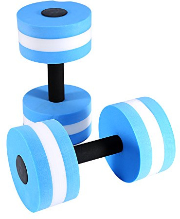 EVA-vatten-aerobic-hantel, pool-övning-hantelskum, blå, 26,9 x 14,9 cm, 2 stycken, lämplig för flera scener såsom gym