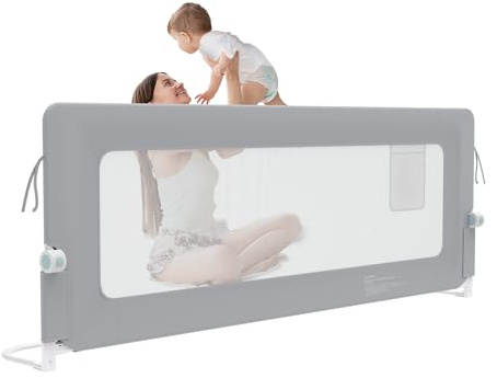 Froadp Barrera de cama para niños, protección contra caídas, cama infantil, rejilla plegable, protección para cama y cuna, para niños, protección contra caídas, rejilla de seguridad para cama infantil