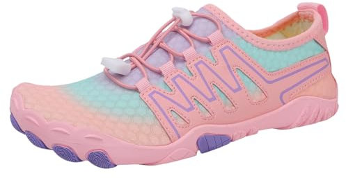 Chaussures de sport élégantes pour homme - Loisirs - Pour homme et femme - Pour la natation - Semelle souple - Pour la natation, la randonnée, le tennis, le volley-ball, Rose, 37 EU