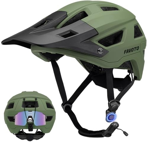 Favoto Mountainbike-Helm Leicht - MTB Road Magnetschnalle Fahrradhelm für Herren Damen - Verstellbarer Fahrradhelm für Erwachsene Jugendliche mit CE-Zertifizierung, Größe M