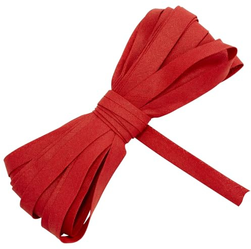 AERZETIX - C77221 - Cinta al sesgo 9 metros x 12mm - en algodón - color rojo - pasamanería galón ropa cojines edredones