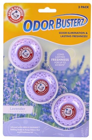 Arm & Hammer OdorBusterz® Odor Eliminator Balls, Lavender, 3 Count – Baking Soda Odor Control for Closets, Drawers, Hampers & Small Spaces