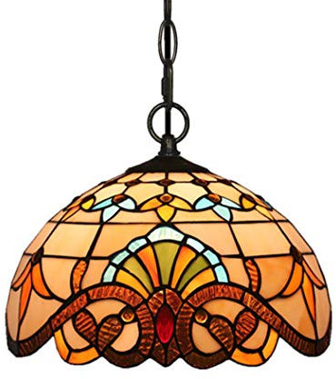 Lampada a sospensione in stile Tiffany, per sala da pranzo, bar, caffetteria, stile barocco, paralume in vetro, lampade a sospensione per corridoio, 110 V-220 V, E27