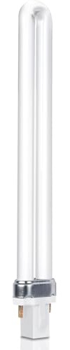 2 X LUXSA Lighting 11W Compact Fluorescent Lamp 2 Pin, G23 Cool White 4000K, 840LM, U Shape Single Rotating Tube Energy Saving Lamp, AC 220V CFL Bulb, Non-Dimmable 2 Pack