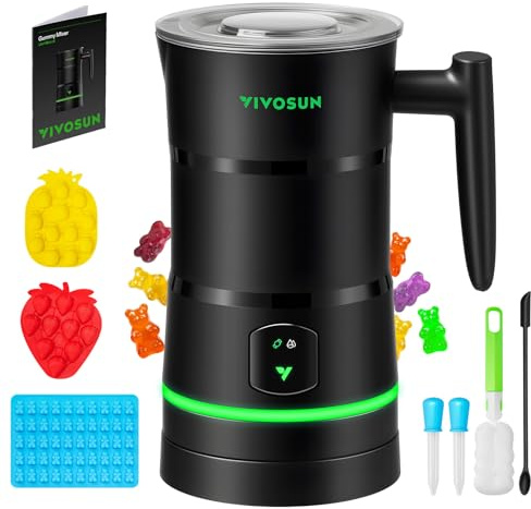 VIVOSUN Gummy Maker Machine, Hands-Free Candy Maker, Oil Infused Edible Mixer with Dual Rotor, Food-Grade Stainless Steel Pot and Silicone Molds, for Gummies Bear, DIY Candies, Party Treats