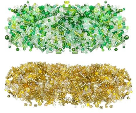 AIRTILY 2000 Perles De Verre Mélangées, Mini Perles en Vrac en Verre, Matériaux Perlés, Accessoires De Bijoux Faits À La Main, Décoration De Perles De Bricolage.