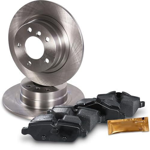 BESTPRICE Juego de frenos eje trasero incl. discos de freno Ø 296 mm completos + pastillas de freno traseras, compatible con BMW Serie 1 (E81), 1 (E87), 3 (E90), 3 Coupé (E92)