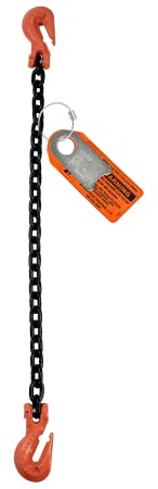 Advantage Rigging - Chain Sling - 5/16 x 5' Single Leg with Grab Hooks - Grade 100