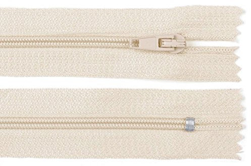 Schnoschi 2 Stück 30 cm Langer Spiralreißverschluss, Nicht teilbar, Creme, 3mm Laufschiene Reißverschluss