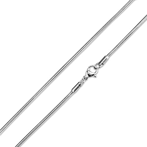 König Design Schlangenkette 2mm Herren Damen Edelstahlkette Halskette Silber 30 cm lang