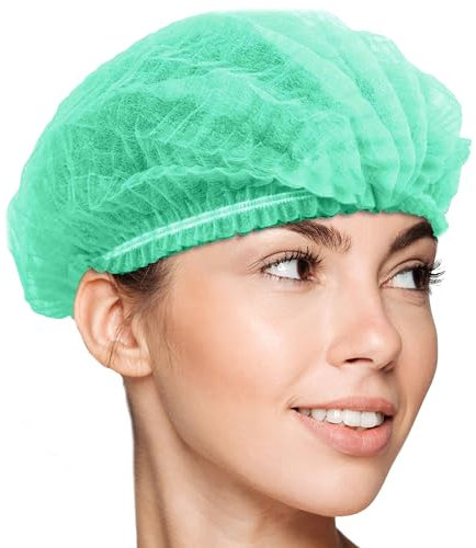 100 x Simply Direct Grün Einweg Haarnetz/Mob Kappen die in einem wiederverschließbaren Beutel geliefert werden