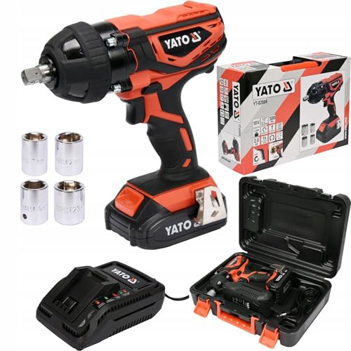 YATO Klucz Udarowy Battery 18 V 1 x 2.0 Ah Li-Ion 300 Nm z Nasadkami (YT-82804)