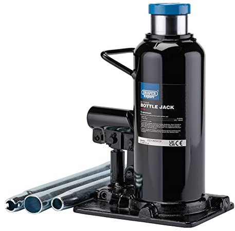 Draper 99770 Hydraulic Bottle Jack, 20 Tonne, Black, Heavy Duty Commercial and Industial Lifting Tool