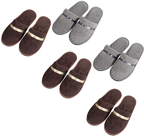 Teceyfeet Set di Ciabatte Ospiti, 5 Paia di Pantofole Ospiti Zapatillas Casa Invitados Pantofole Getta Lavabili Pantofole per Viaggi, Hotel, Spa, Ospiti,28cm