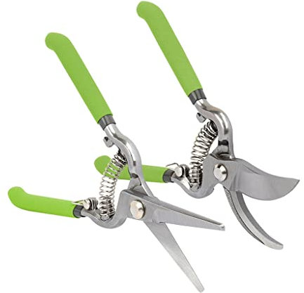 LYSGST Ciseaux de Jardin 2 pièces sécateur Ensemble sécateur 8 et Ciseaux de Jardin 8 pour Ciseaux à Gazon de Jardin