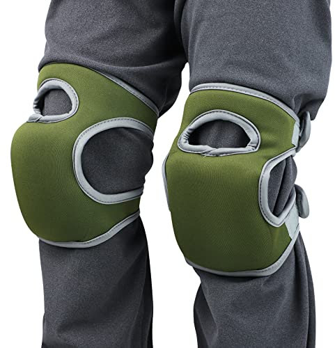 1 Paire de Genouillères de Jardinage Portable Protection de Genou de Jardin en Mousse Souple Douce Genouillères avec Double Sangles Réglable pour Travaux de Nettoyage de Jardin,Taille unique,Vert