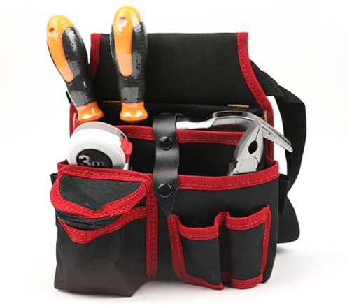 Fyearfly Electrician Backpack, Tool Carrying Pouch Belt Electrician Garden Maintenance Utility Bag Multi Functional Waterproof Wear Resistant Toolkit