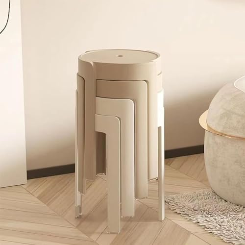 LLMMOOP Set 4/8 Taburete De Bar De Acrílico Moderno, Taburete De Bar Apilable con Altura De Mostrador, Taburete De Cocina Sin Respaldo para Comedor, Sala De Estar (C,4Pcs)
