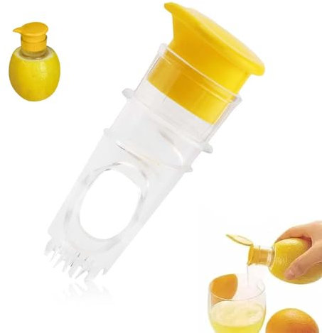 KLEHOPE Obstpresse Manuell, Mini Zitronenpresse Handpresse, Lemon Squeezer mit Ausgießer, ABS Kunststoff, Saftpresse Manuell für Zitrone, Mandarine, Orange Entsaften