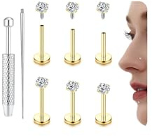 YADOCA G23 Titane Piercing Tragus Labret Conch Helix Piercing Nez Or
