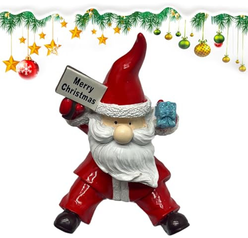 Nuytghr Figuren, lustige Weihnachtsmann-Statue, Weihnachtsmann-Figuren, Weihnachtsmann-Weihnachtsdekoration, Weihnachtsmann-Dekorationen, Weihnachtsfiguren für drinnen und draußen,