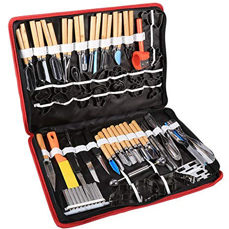 LUNWJJIP 80 Pcs Portable Culinaire Sculpture Ciselage Outils Kit Alimentaire Légumes Fruits Garniture Peeling Outil De Coupe Ensemble for Professionnel Amateur Chef Cuisine Nourriture Sculpture Art