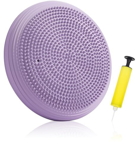Cuscino propriocettivo Gonfiabile, 34CM Aria Stabilità Yoga Balance Disc con Pompa, Cuscini Sedie Cuscino Equilibrio Gonfiabile Stabilità, Cuscino Fitness Allenamento, per l'equilibrio, Yoga (Viola)