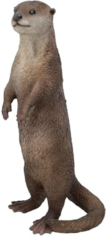 Figuren Shop GmbH Figura da giardino lontra resistente alle intemperie e dipinta a mano – Personaggio animale di pesce per stagno, balcone e terrazza, in poliresina, 33 cm