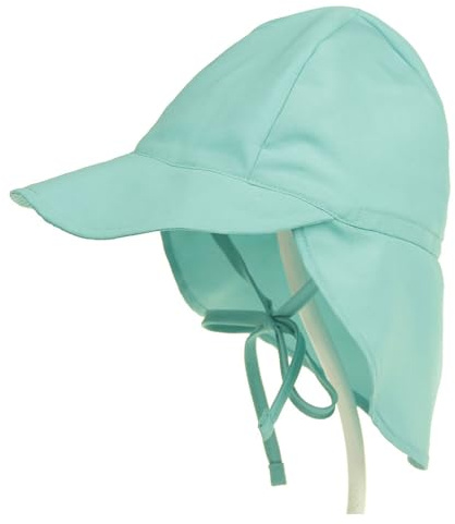MUNSKT Baby solhatt, barn sommar solhatt, med justerbar hakrem och nackklaff, UPF 50+ UV-skydd, andningsbart snabbtorkande nät för småbarn, gRÖN, L