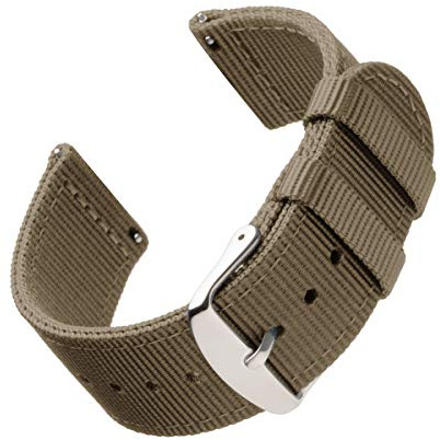 Archer Watch Straps - Premium-Uhrenarmbänder aus Nylon mit Schnellverschluss (Khaki, 22mm)