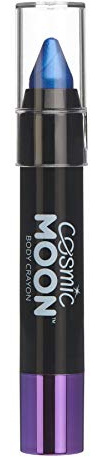 Metallic Face Paint Stick Body Crayon for the Face & Body by Cosmic Moon - Blue - Face Paint Makeup for Adults, Kids - 3.5g