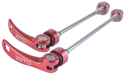 Zsling 1 Pair Bicycle Skewers Ultralight Quick Release Skewers Front Rear Set 110/135 mm for MTB Road Bike Red