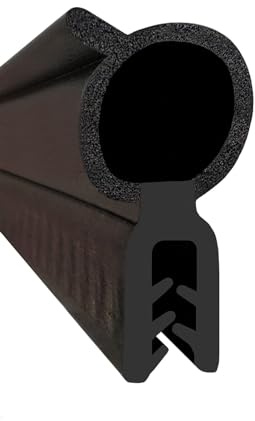 Goma estanqueidad Universal 5m para junta de maletero, sellado caravana, naval, maquinaria agrícola etc. Rango para sujeción 2-3,5 mm, NEGRO