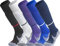 APTESOL Knielang Fußballsocken Kinder Jugend Erwachsene Lang Sportsocken Kissen Atmungsaktiv Soccer Trainingssocke (5-Paar Mehrfarbig-B, EU 32-36)