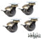 Youngine Antique roulettes à Bille avec Frein, Lot de 4 roulettes à Plaque Pivotante à Bille avec Rotation à 360 ° pour Meubles Ottoman Canapé Armoires Fauteuils roulants (1.5inch)