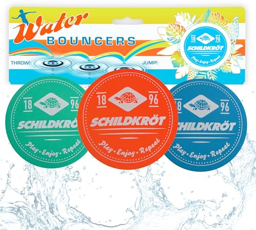 Schildkröt Neoprene Water Bouncers, 3 Silicone-Filled Cushions that Bounce on the Water Surface, Ø55 mm, Great Fun for the Pool and Sea, 970297