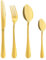 Plyhea Besteck Set Edelstahl Essbesteck Set 16 teilig Tafelbesteck mit Messer Gabel Löffel Teelöffel Besteckset für 4 Personen Haus Restaurant Outdoor, Gold
